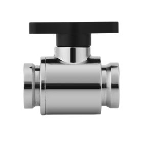 G1/4" Internal Thread Silver Water Ball Valve for Computer Water Cooling System (Black Handle)