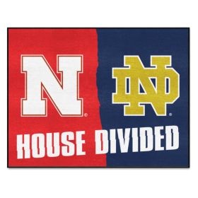 Nebraska - Notre Dame House Divided Rug 33.75"x42.5"