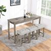 Bar Table Set with Power Outlet, Bar Table and Chairs Set, 4 Piece Dining Table Set, Industrial Breakfast Table Set, for Living Room, Dining Room