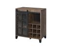 Rustic Oak and Black Wine Cabinet with Door