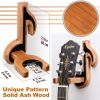 Guitar Holder Wall Mount Ash Wood Wooden Guitar Hanger Hook Stand Rack Guitar Hanger for Electric Classic Acoustic and Bass Guitar Musical Instruments