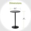 Pearington Santina 2 Pack Round Bar and Pub Table, Black