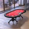 INO Design 96" Oval Red Aura Texas Holdem Poker Table Curved Legs Casino DropBox - Parts
