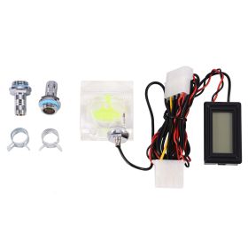 PC Computer 3 Way Flow Meter Digital Thermometer for Water Cooling System Kit