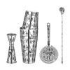 Stainless Steel 5 Piece Cocktail Set with Tattoo Patterns