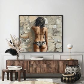 Abstract Figure Oil Painting - Textured One of a Kind - Original Art (Style: 01, size: 50x50cm)