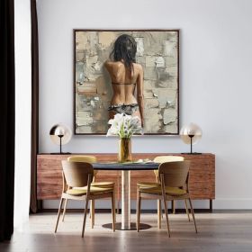 Abstract Figure Oil Painting - Textured One of a Kind - Original Art (Style: 01, size: 80x80cm)