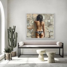 Abstract Figure Oil Painting - Textured One of a Kind - Original Art (Style: 01, size: 100x100cm)