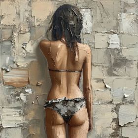 Abstract Figure Oil Painting - Textured One of a Kind - Original Art (Style: 01, size: 120x120cm)