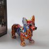 Nordic Art Graffiti Corgi Dog Painting Creative Resin Crafts Home Decoration Wine Cabinet Office Decor Crafts Gift Ornaments