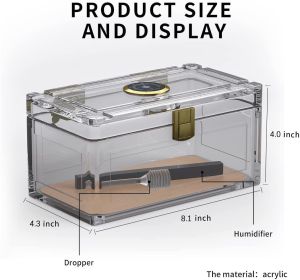 Acrylic Cigar Humidor With Hygrometer Humidifier Cedar Wood Tray Portable Humidor Box Cigar Case Fit 18-50 Smoking Accessories (Color: small humidor)