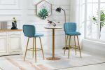 COOLMORE Bar Stools with Back and Footrest Counter Height Dining Chairs 2PC/SET