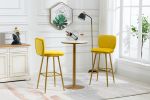 COOLMORE Bar Stools with Back and Footrest Counter Height Dining Chairs 2PC/SET
