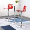 Acrylic Bar Stools with Mid Back, Set of 2, Transparent Adjustable Swivel Airlift Barstools, Counter Height Bar Chairs for