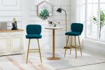 COOLMORE Bar Stools with Back and Footrest Counter Height Dining Chairs 2PC/SET